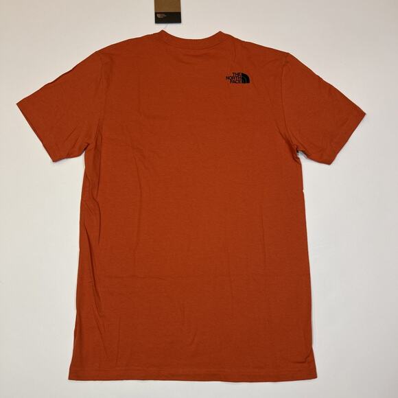 The North Face Men’s Medium T-Shirt Orange NWT Short Sleeve 100% Cotton Box Logo - Picture 12 of 13